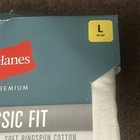 Hanes Premium Classic Fit Tagless Tshirt Men s Large 5-pack White Moisture Wick