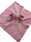 Pink Plush Bunny Lovey Security Blanket Satin Trim And Dotted Texture Baby Girl
