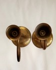2 Vintage Silvestri Heavy Brass Bugle Candle Holders