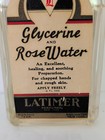 Vintage Latimer Perfumer Glycerin And Rose Water 16 Oz Bottle 1930s Antique 