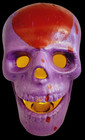 Gothic Goth Hand Painted Purple Red Punk Rock Vtg Ceramic Skull Sculpture Light