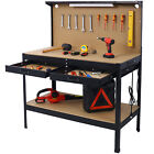 Steel Workbench Tool Storage Work Bench Workshop Tools Table W drawer And Peg Bo