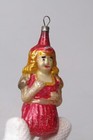 Vintage Antique Glass Goldenlocks Little Red Hood Girl Christmas Ornament German