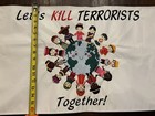 Us Forces Embroidered Morale Flag From Iraq    let   s Kill Terrorists Together    New