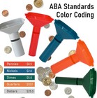L Liked 175 Assorted Flat Striped Coin Wrappers   5 Coin Sorters Tubes  Color-co