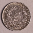 1850-a France 50 Centimes Km-769-1 High Grade Coin  15398
