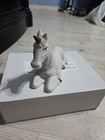 Vintage Ceramic Unicorn Figurine Lying Down Pastel Rainbow Mane Gold Horn Taiwan