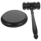 Mini Wooden Gavel   Block Set - Judge Court Hammer Costume Prop For Meetings   P