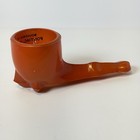 Pontiac Michigan Mi Antique Depression Glass Souvenir Cut Trinket Pipe Orange