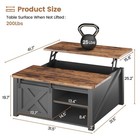 Sedeta 31 5  Lift Top Coffee Table Storage Black Hidden Compartment Adjustable