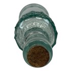 Clear Green Glass Bottle Decanter Cruet W  Cork 9  Tall 10 Oz Vintage Style