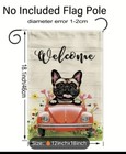 French Bulldog American Flag Garden Size Spring Summer Flowers Car Dog Yard Flag