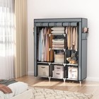 Portable Closet Wardrobe Hanging Clothes W  2 Hanging Rods   8 Storage Organizer