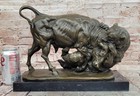 Bull Vs  Bear Bronze Sculpture Statue Wall Street Stock Market Original Milo Art