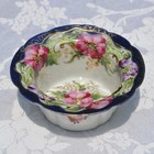 Antique Porcelain   Enamel Bowl 4  Hand-painted Cobalt Blue   Gold Trim Japan