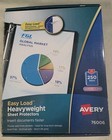 Avery Heavyweight Sheet Protectors Clear  250 Ct  Top  Load 76006 Acid  Free Nos