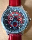 Alpha Sierra Titan Chronograph Red Dial Men   s Watch Full Set Box   Papers