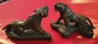 Antique 1920s Armor Bronze Art Deco Roaring Tiger Bookends Pair W  Felt   Label