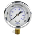 Liquid Filled 2 5  500 Psi Air Pressure Gauge Lower Side Mount