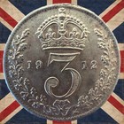 1912 British Threepence 3 Pence  925 Silver King George V Titanic Era 1 41g