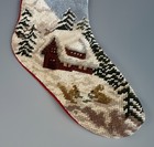 Sferra Needlepoint Christmas Stocking Santa With Reindeer Vintage 21   