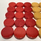 Vtg Bakelite Catalin Backgammon Checkers 1 5    X 11 3mm Red   Butterscotch 30 Pc 