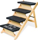 2-in-1 Dog Stairs ramp With 4 Steps   Foldable Dog Stairs For High Beds Cars    