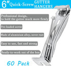 6inch Gutter Hangers  60pcs  With Pre-inserted Quick Screw Gutter Clips  Hidden 