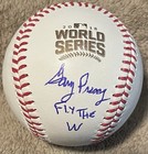 Gary Pressy Signed 2016 World Series Baseball Chicago Cubs Fly The W Jsa Coa
