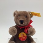 Steiff Original Miniature Teddy Bear Brown Germany 4    Tags Ean 030123 Button