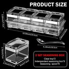2 Set Acrylic Seasoning Organizer Box 8 Pcs Clear Seasoning Rack Spice Pots