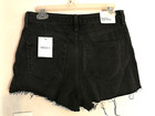 Forever 21 Womens Shorts 28 Black Denim Jean High-rise Retro Relaxed Raw Hem
