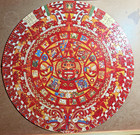 Rare Vintage La Piedra Del Sol Aztec Sun God Round 500 Pc Puzzle Complete