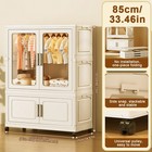 Mobile Wardrobe Wardrobe Closet Rack With Wheels   Clear Window For Home Storage