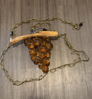 Vintage Lucite Acrylic Yellow Grape Cluster Hang Swag Mcm Decor