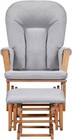 Contempo Nursery Rocking Chair With Ottoman  Wooden Glider For Baby Nursing