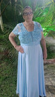 V Neck Sky Blue Mother Of The Bride Beaded Lace Dresses Wedding Evening Gowns