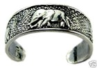 Adjustable Elephant Toe Ring Sterling Silver 925 Animals Jewelry Made In Usa