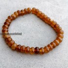 Natural Imperial Topaz Quartz Bracelet 8mm Rondelle Beads Sterling Silver Clasp
