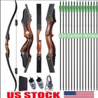 Archery 60  Takedown Recurve Bow 25-50lbs For Adult Rh Hunting Target Arrows