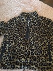 Cheetah Print Fleece Womens Large Half Zip