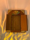 Miniature Wooden Door Wall Plaque Arabian Style Stained Glass Brass Hardware