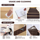15 Pcs Brown Non Slip Carpet Stair Treads Wooden Steps 8x30 Inch Runner Mat