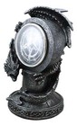 Fantasy Gothic Hour Of The Dragon Drake With Pentagram Star Table Clock Figurine