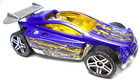 2009 Hot Wheels Spectyte Purple 1 64 Diecast 2 1 2  Race Car W  Yellow   Silver