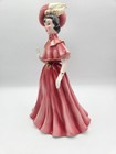 Vtg Mcm 1956 Norcrest China Co  Victorian Lady Ceramic Figurine  f129 Pink Gold