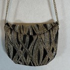 Walborg Gold Silver Black Shoulder Purse Handbag Small