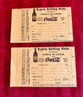 1900s Hygeia Coca-cola Bottling Pensacola Fl 2 Invoices Straight-sided Bottle