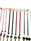 Vintage Holiday Themed Blown Glass Swizzle Sticks  Set Of 26