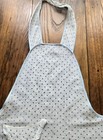 Vintage Hostess Cocktail Full Apron Semisheer Blue Polk Dot Ruffle Pocket - Read